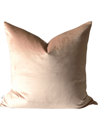 غطاء وسادة وردي باهت مخمل ناعم