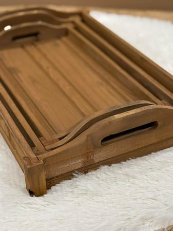 صينية تقديم راتان خشب