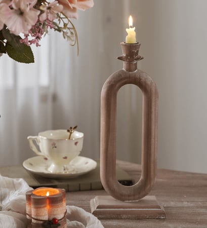 شمعدان خشب ROUND