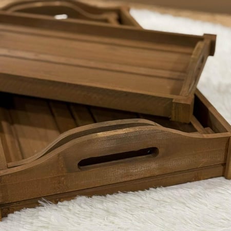 صينية تقديم راتان خشب