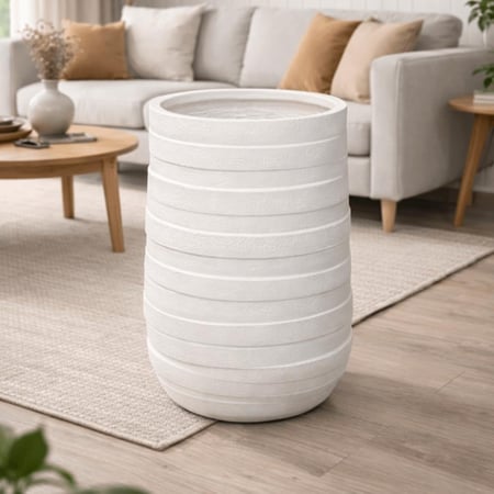 حوض فخار ابيض كبير