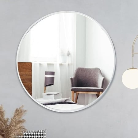 مرايا جدارية مدورة ابيض