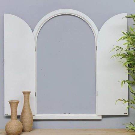 شباك قوس ابيض خشب SELENA