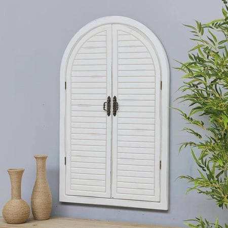 شباك قوس ابيض خشب SELENA