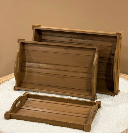 صينية تقديم راتان خشب