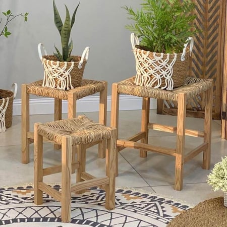 كراسي خشب و خوص KATHY