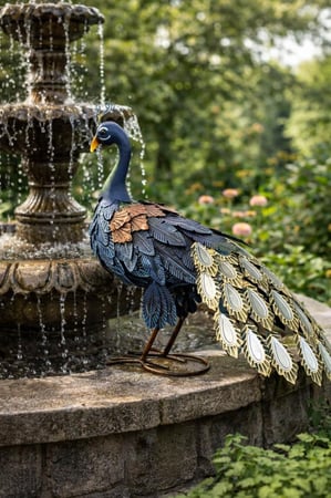 مجسم طاووس حديد