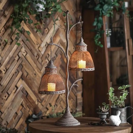 شمعدان حديد انتيك