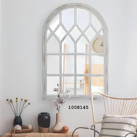 مرايا جدارية خشب شكل قوس