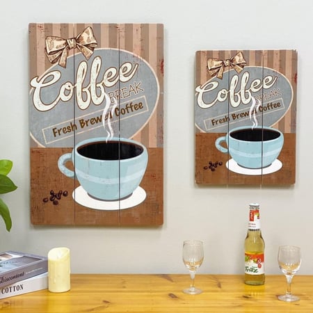 لوحة كوفي خشب كبيرة