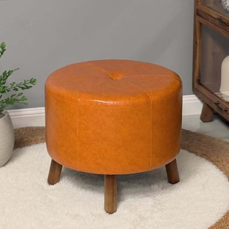 مقعد بوف جلد عسلي