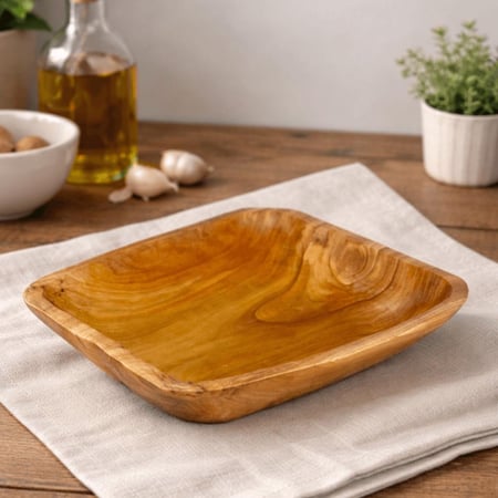 صحن تقديم خشب طبيعي