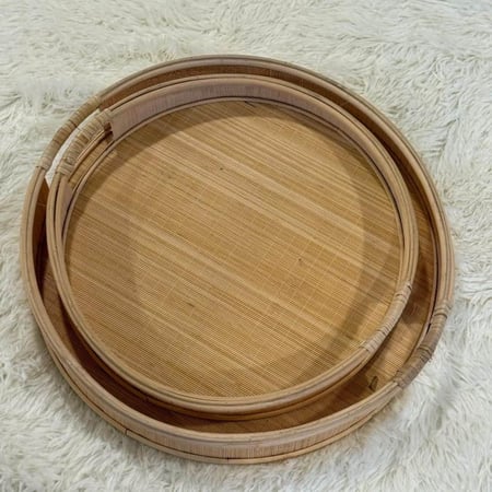 صينية تقديم راتان خشب