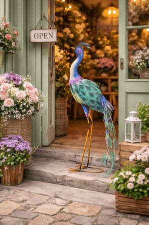 مجسم طاووس حديد