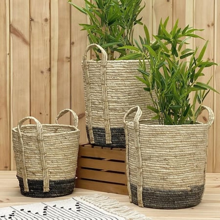 ‎سلال خوص ثلاث قطع