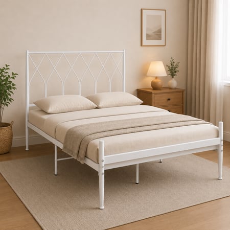 سرير مقاس 200*140 3825 WHITE لون ابيض