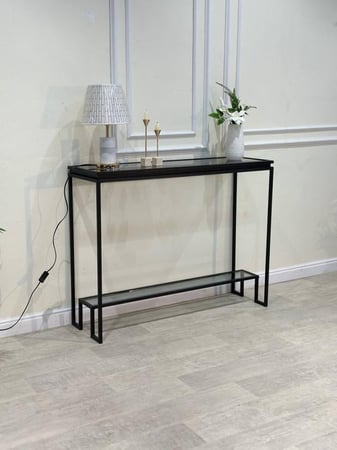 كنسول مدخل زجاج أسود بتصميم فاخر من تودو