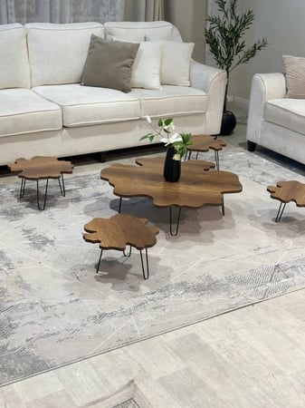 طقم طاولات ارضي شكل ورده