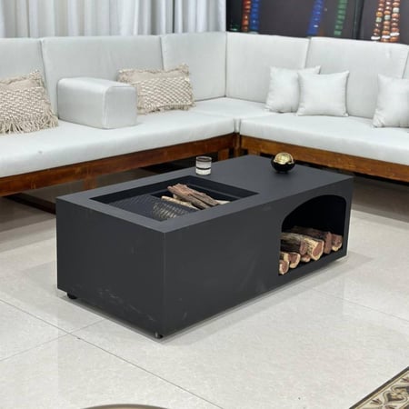 منقل بكس ديكور صاج لون أسود بدون غطاء