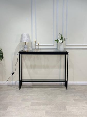 كنسول مدخل زجاج أسود بتصميم فاخر من تودو