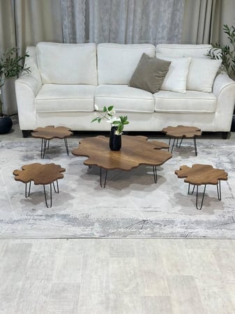 طقم طاولات ارضي شكل ورده