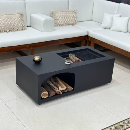 منقل بكس ديكور صاج لون أسود بدون غطاء