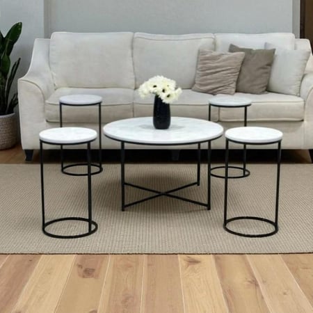 طقم طاولة مع 4 طاولات خدمة*عروض عيد الفطر المبارك