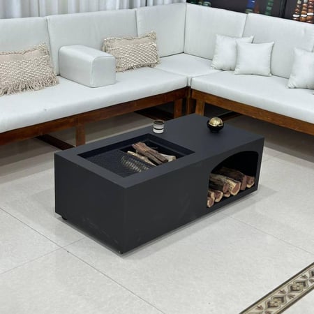 منقل بكس ديكور صاج لون أسود بدون غطاء