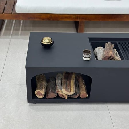 منقل بكس ديكور صاج لون أسود بدون غطاء