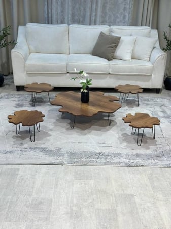 طقم طاولات ارضي شكل ورده