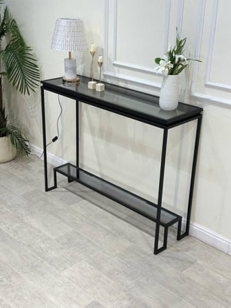 كنسول مدخل زجاج أسود بتصميم فاخر من تودو