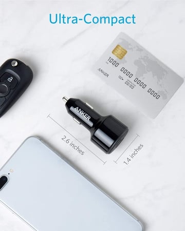 شاحن للسيارة من أنكر منفذين  USB /PD شحن فائق السرعة 30 واط