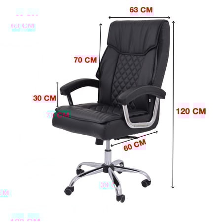 كرسي دوار جلد اسود من كاما  DTKXH-9241