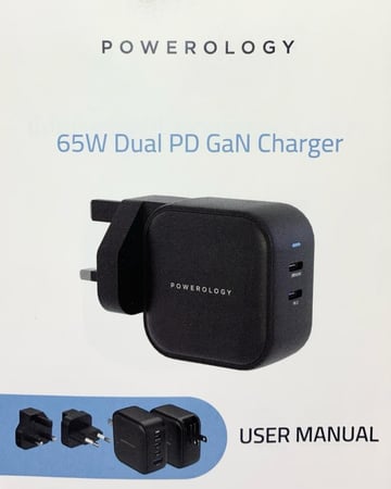 راس جداري باورلوجي بمنفذين PD بقوة 65W - ضمان سنتين