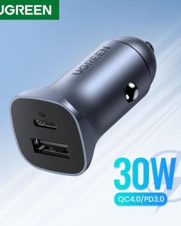 راس سيارة بمنفذين يوسبي و PD بقوة 30W يوجرين - ضمان سنتين