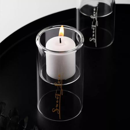 حامل شموع زجاجي