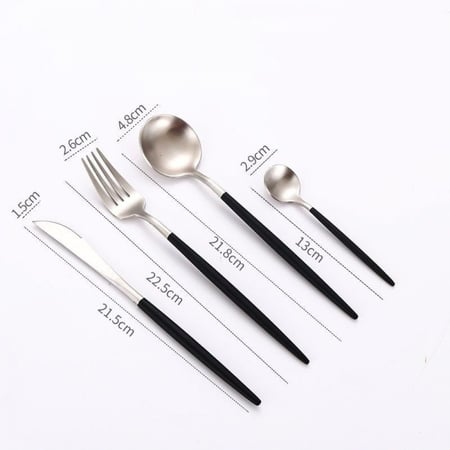 طقم مائدة ستيل  مكون من 4 قطع.