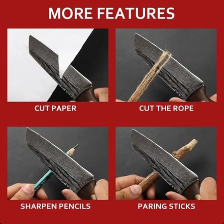 سكين ستاينلس ستيل صناعة يدوية مضروب على البارد مقبض خشبي