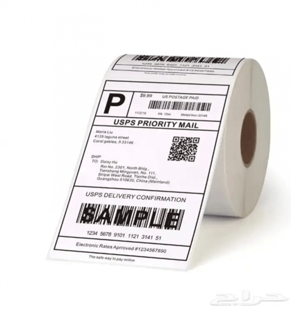 ورق لطباعة بوليصات الشحن استيكر رول حراري 100X150mm (4X6)