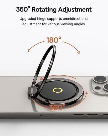 مسكة خاتم مغناطيسية مع ستاند بيسوس ماج برو - اسود