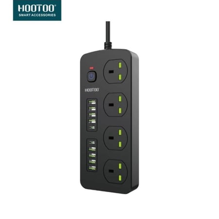 هوتو توصيلة كهرباء 4 افياش و 8منافذ usb ومنفذين PD شحن سريع بطول 3 متر HooToo