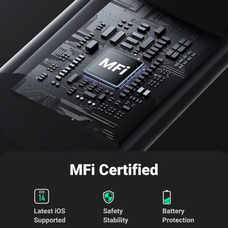 سلك شاحن يوجرين USB-C إلى آيفون بطول 1 م _ متعدد الألوان