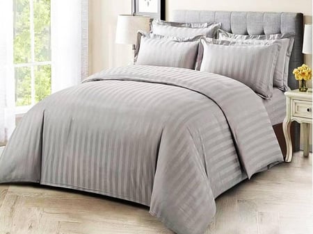 مفرش فندقي قطن رمادي