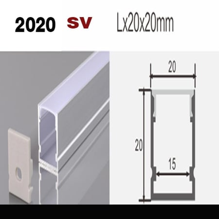 مجرى ألمنيوم فضى مع غطاء 2020 بدون جوانب