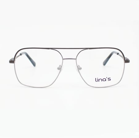 نظارة linas فريم معدني بني وعدسات واسعة مريحة