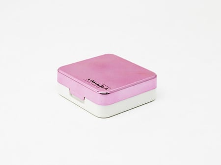 حافظة عدسات ثنائية وردي