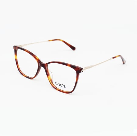نظارة ليناس تصميم نسائي انيق باللون البني الفاتح والذراع المعدني