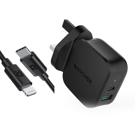 عرض راف باور -  شاحن  18 واط + كيبل بتقنية ال PD