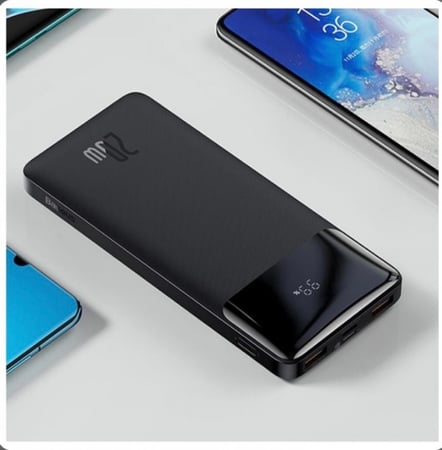 بيسوس - بطارية متنقلة بسعة 10.000 بقوة 20 واط - اسود