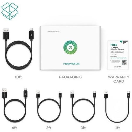 عرض راف باور 5 كيبل مايكرو بأطوال مختلفة